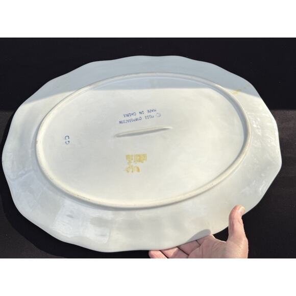 Vintage Turkey Serving Plate OGGI Corporation 17.75"x13.75" Embossed White - Picture 3 of 8